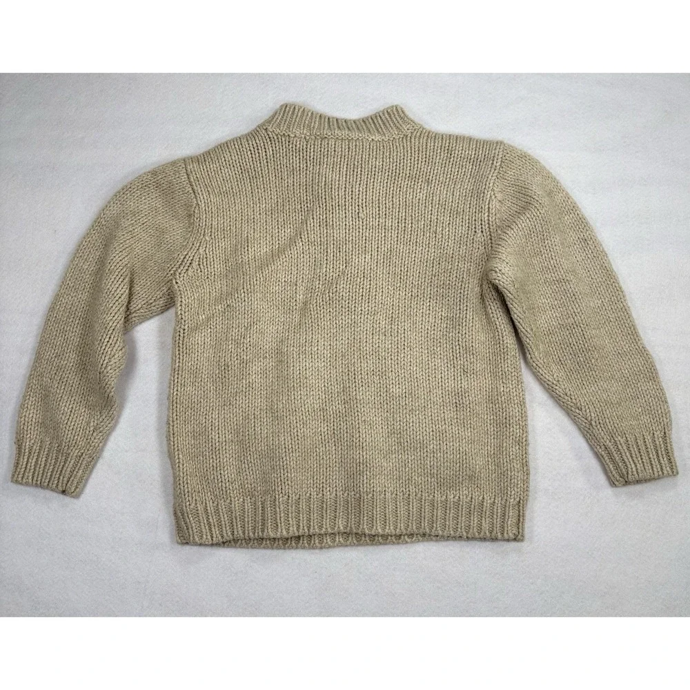 Vintage Old Navy Boys 4T 2006 Y2K Chunky Knit Quarter-Zip Wool Blend Sweater